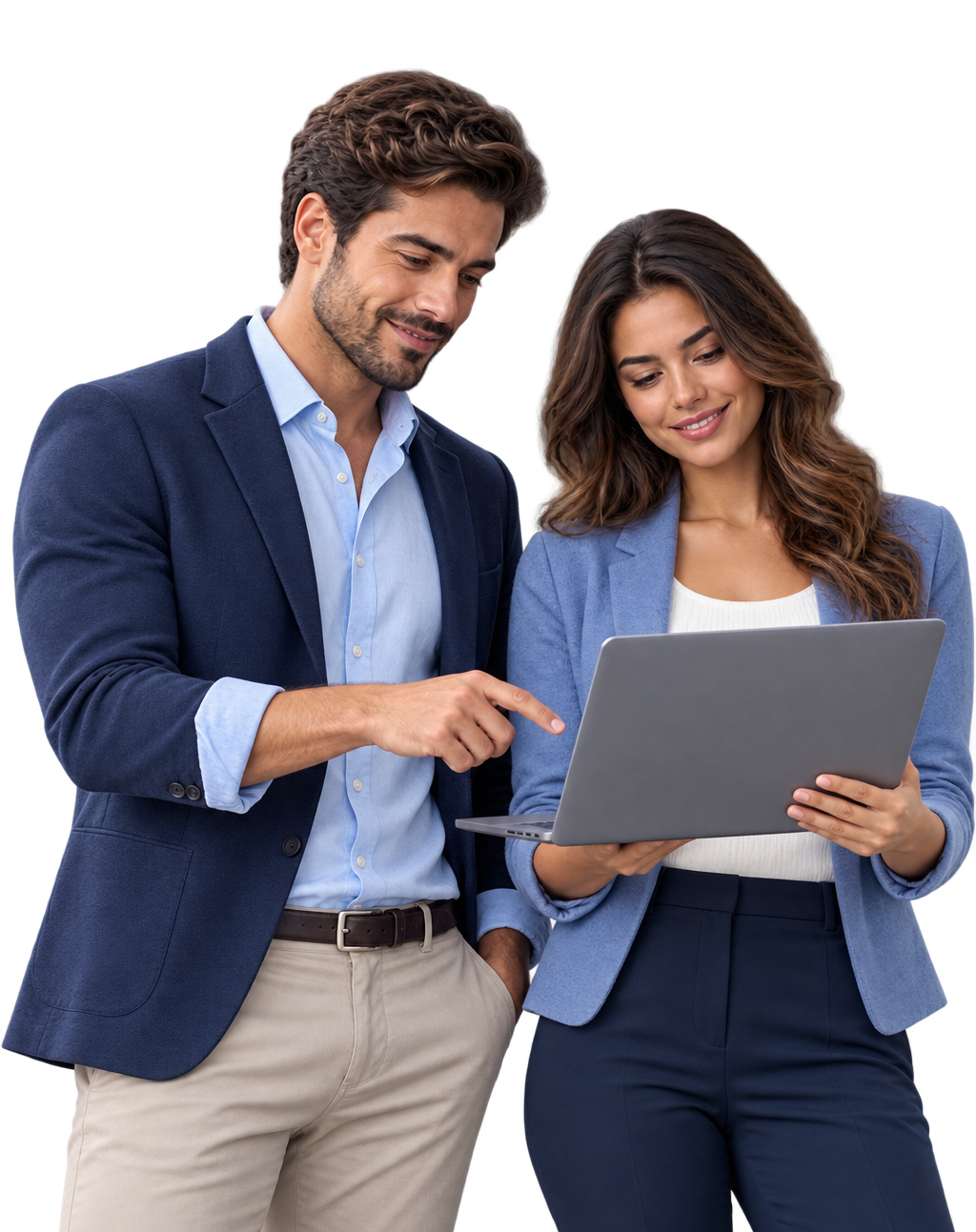 Equipe de gestão educacional analisando dados em um tablet